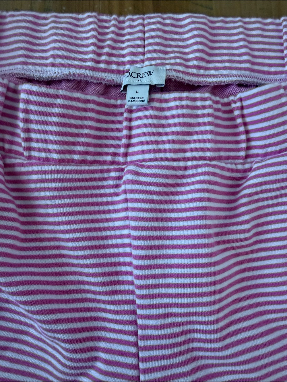 J. Crew Pink and White Striped Knit Short